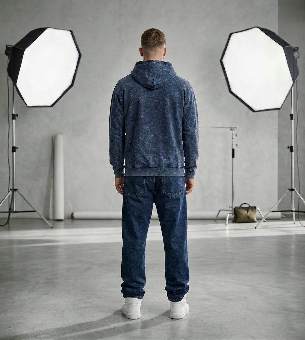 Unisex Navy Blue Hoodie