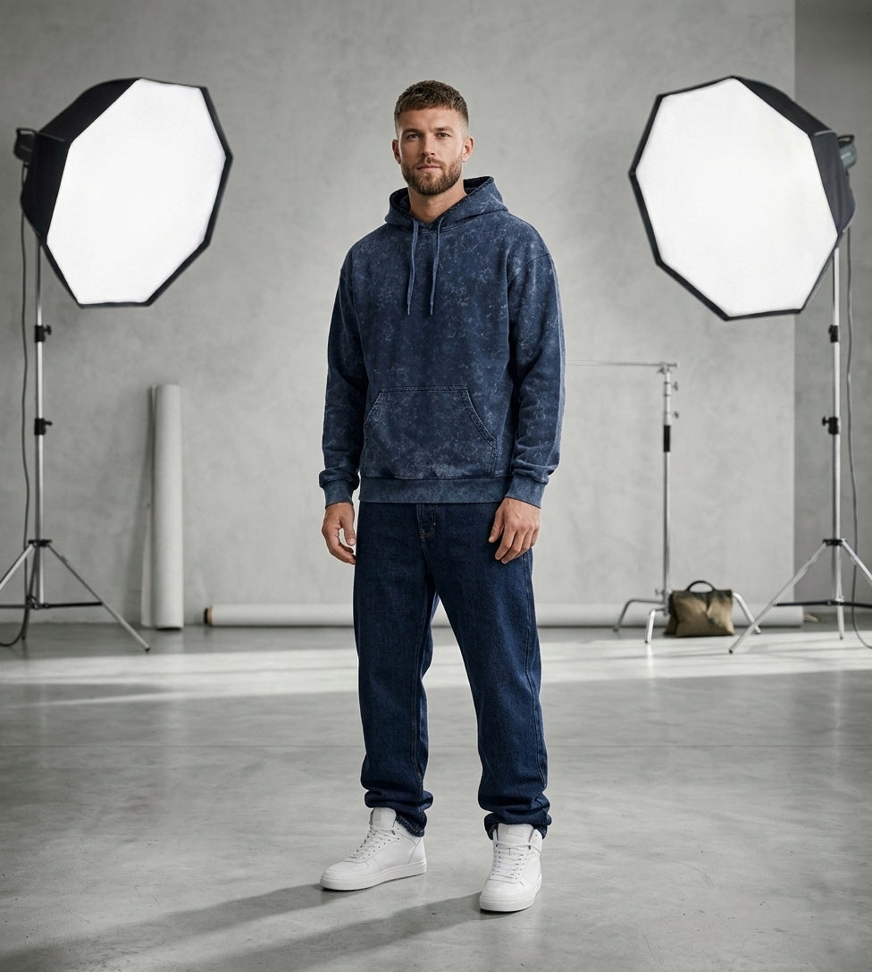 Unisex Navy Blue Hoodie