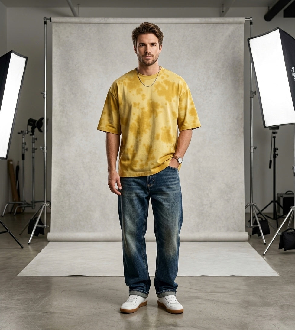 Unisex Dye Yellow Oversized T-Shirt