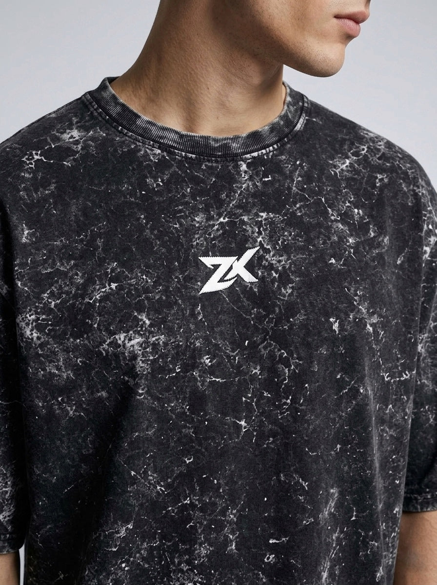 Acid Black Oversized T Shirt