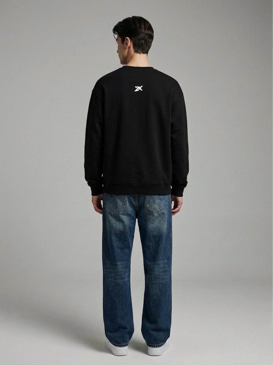 Unisex Black Oversized Sweatshirt