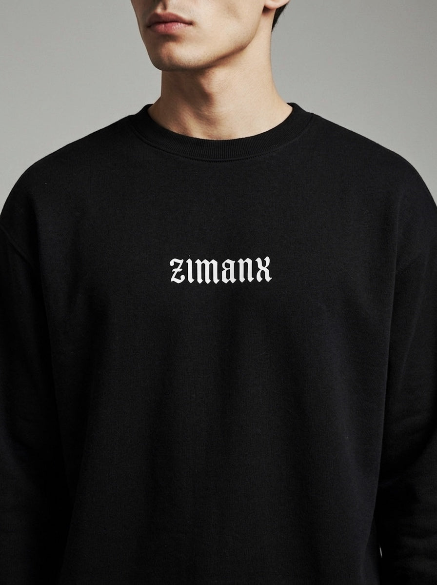 Unisex Black Oversized Sweatshirt